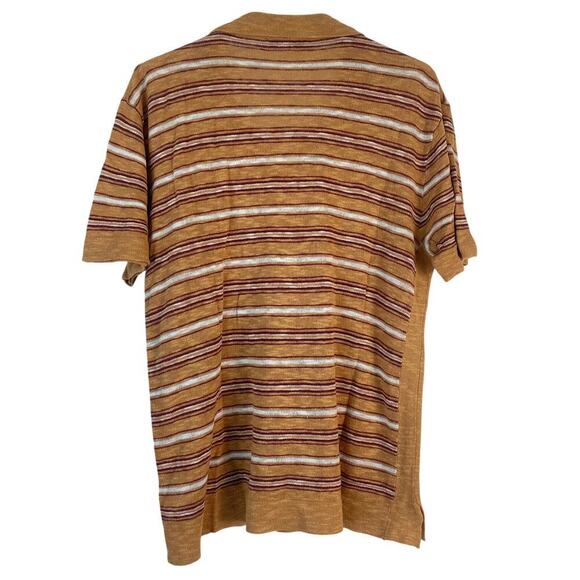 Venroy Linen Short Sleeve Collar Shirt in Orange SIZE Small - Picture 3 of 5